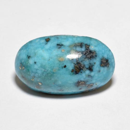 Turquesa turquesa natural 11,43ct, corte oval, opaco