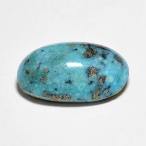 Turquesa turquesa natural 11,43ct, corte oval, opaco
