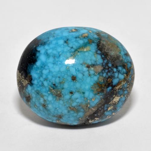 Turquesa turquesa natural 22,66ct, corte oval, opaco