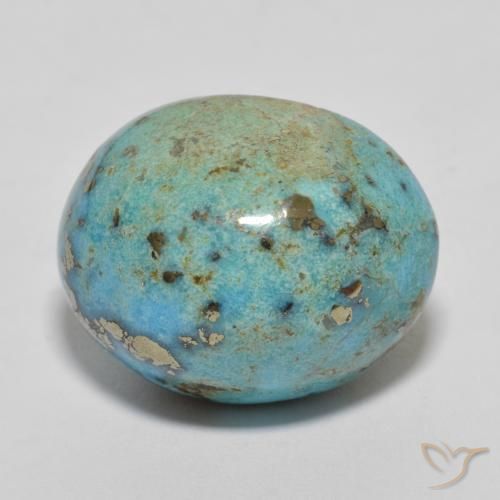 Turquesa Sae Foam Verde Natural 20.37ct, Corte Oval, Opaco