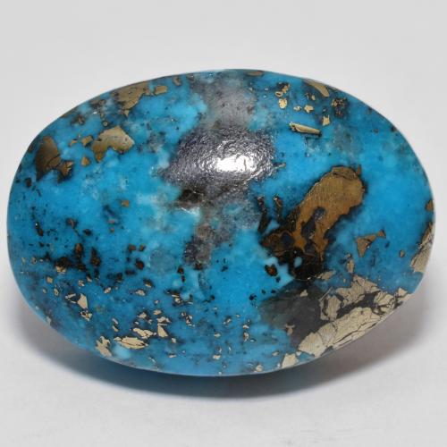 Turquesa turquesa natural 31,07ct, corte oval, opaco