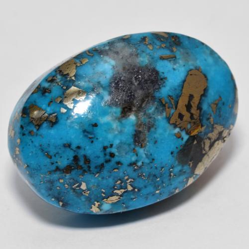 Turquesa turquesa natural 31,07ct, corte oval, opaco