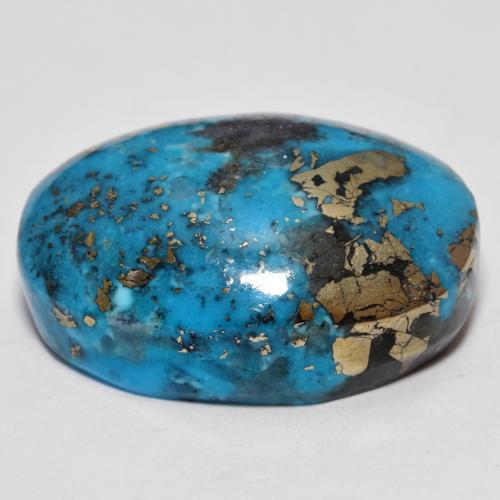 Turquesa turquesa natural 31,07ct, corte oval, opaco