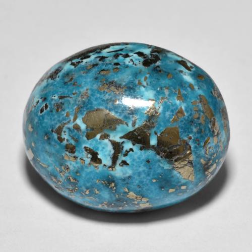 Turquesa turquesa natural 31,67ct, corte oval, opaco