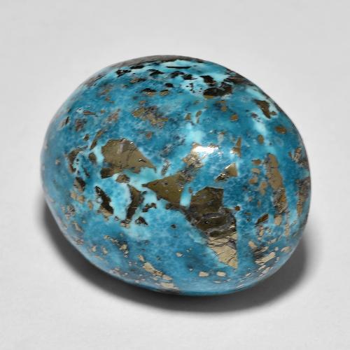 Turquesa turquesa natural 31,67ct, corte oval, opaco