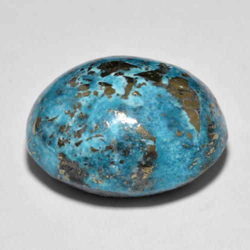 Turquesa turquesa natural 31,67ct, corte oval, opaco