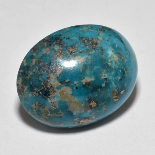 Turquesa turquesa natural 22,71ct, corte oval, opaco