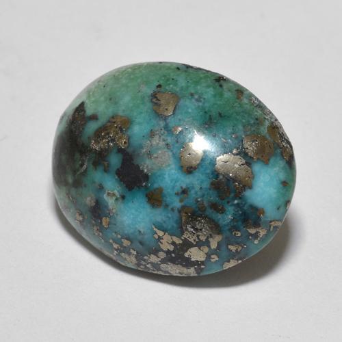 Turquesa turquesa natural 10,61ct, corte oval, opaco