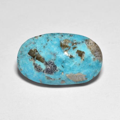 Turquesa turquesa natural 11,52ct, corte oval, opaco