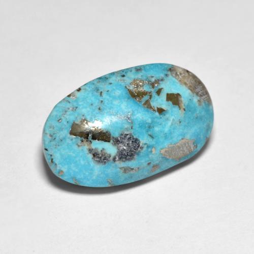 Turquesa turquesa natural 11,52ct, corte oval, opaco