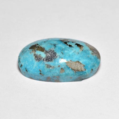 Turquesa turquesa natural 11,52ct, corte oval, opaco