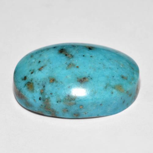 Turquesa Azul-esverdeado Natural 20.11ct, Corte Oval, Opaco
