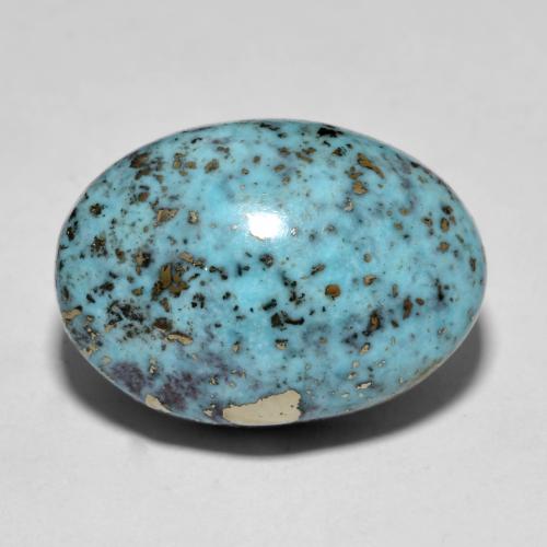 Turquesa turquesa natural 15,80ct, corte oval, opaco