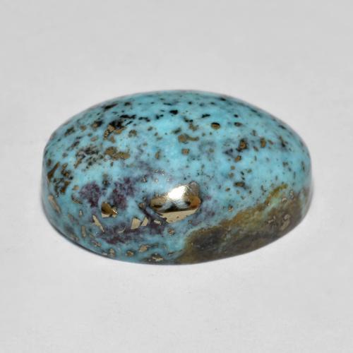 Turquesa turquesa natural 15,80ct, corte oval, opaco