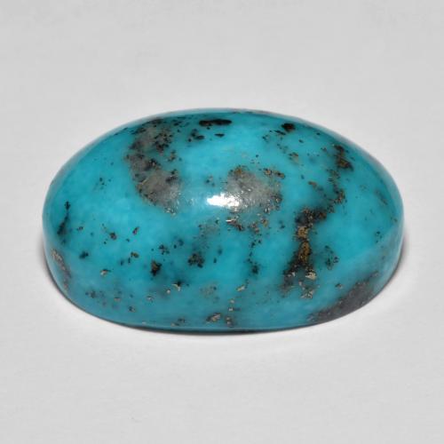 Turquesa turquesa natural 23,92ct, corte oval, opaco