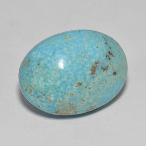 Turquesa turquesa natural 9,90ct, corte oval, opaco