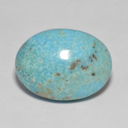 Turquesa turquesa natural 9,90ct, corte oval, opaco