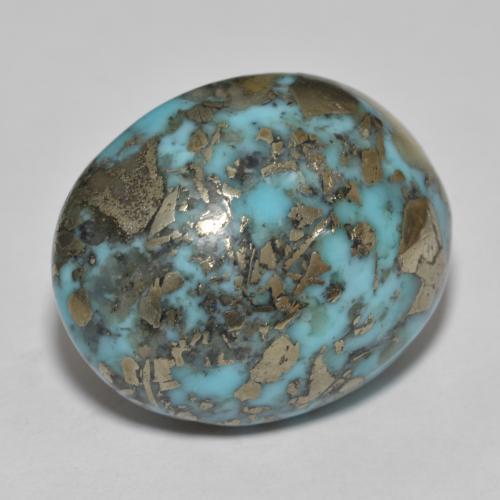 Turquesa turquesa natural 31,45ct, corte oval, opaco