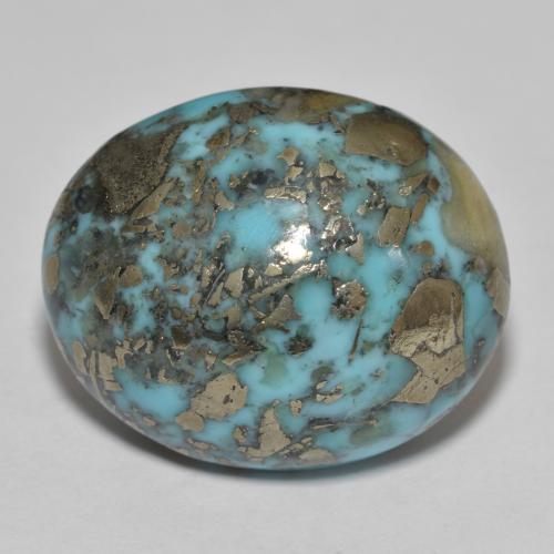 Turquesa turquesa natural 31,45ct, corte oval, opaco