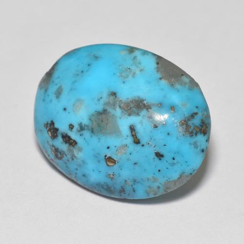 Turquesa turquesa natural 13,04ct, corte oval, opaco