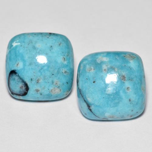 Pedras preciosas de turquesa turquesa natural de 12,15 ct, almofada cortada, opaco