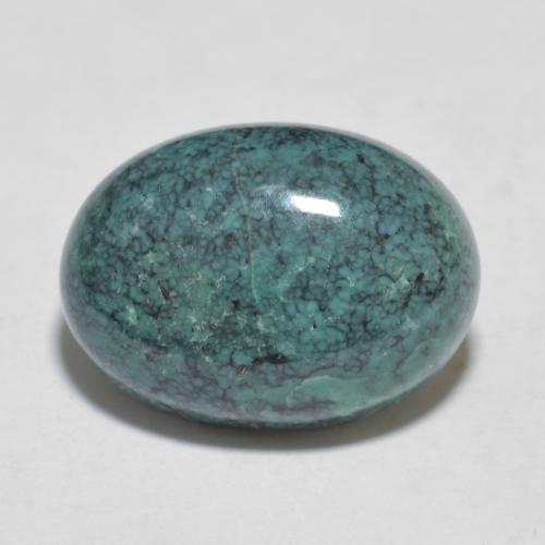 Turquesa Médio Azul Verde Natural 6.81ct, Corte Oval, Opaco