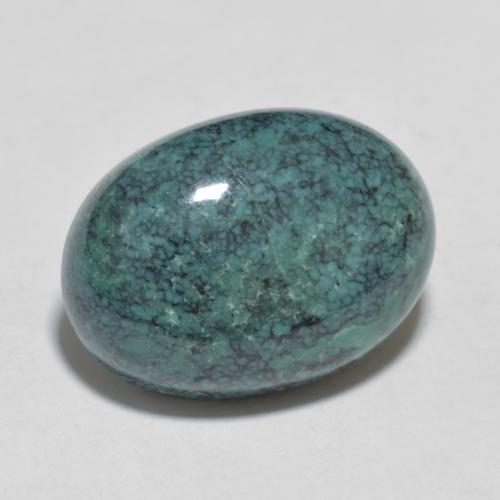 Turquesa Médio Azul Verde Natural 6.81ct, Corte Oval, Opaco