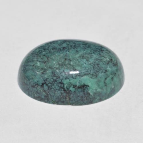 Turquesa Médio Azul Verde Natural 6.81ct, Corte Oval, Opaco