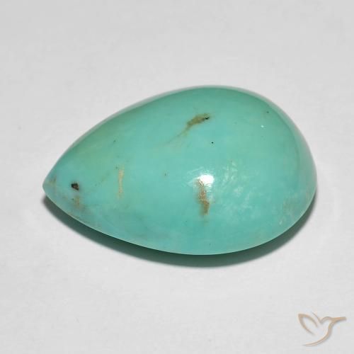 Turquesa turquesa natural 11,65ct, formato de pêra, opaco