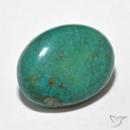 Turquesa turquesa natural 9,91ct, corte oval, opaco