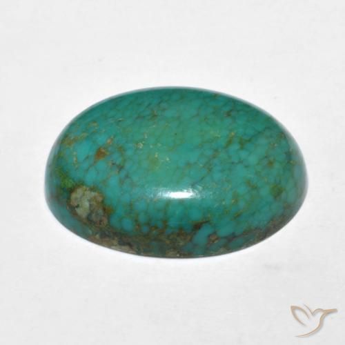 Turquesa turquesa natural 9,91ct, corte oval, opaco