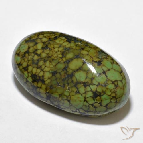 Turquesa Maçã verde Natural 21.28ct, oval, Opaco