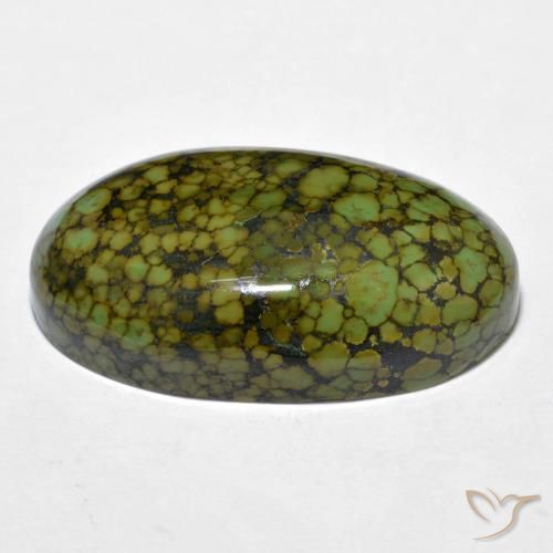 Turquesa Maçã verde Natural 21.28ct, oval, Opaco