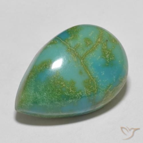 Turquesa Verde azulado Natural 12.52ct, Formato de pêra, Opaco