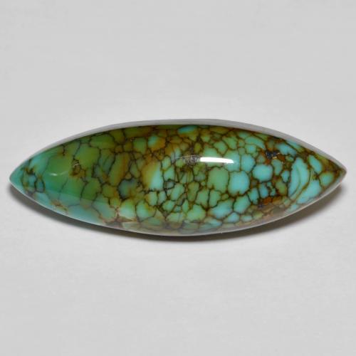 Turquesa multicolorido natural 11,50ct, marquise, opaco
