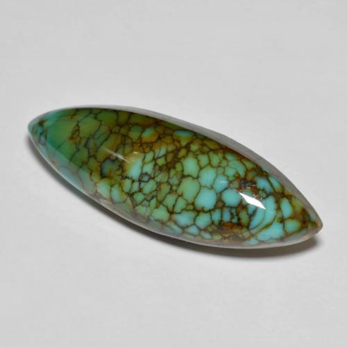 Turquesa multicolorido natural 11,50ct, marquise, opaco