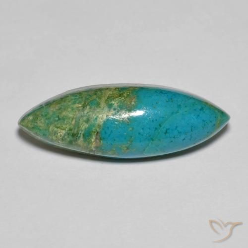 Turquesa azul natural 6,89ct, marquise, opaco