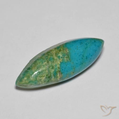 Turquesa azul natural 6,89ct, marquise, opaco