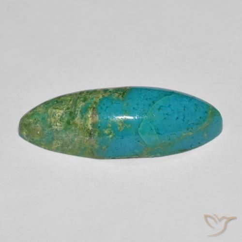 Turquesa azul natural 6,89ct, marquise, opaco