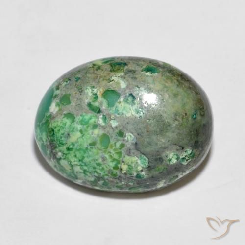 6.49ct Natural Apple Green Turquoise, Oval, Opaque