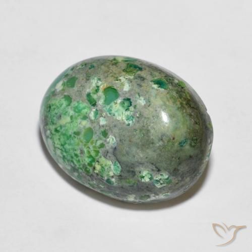 Turquesa Maçã verde Natural 6.49ct, oval, Opaco