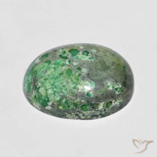 Turquesa Maçã verde Natural 6.49ct, oval, Opaco