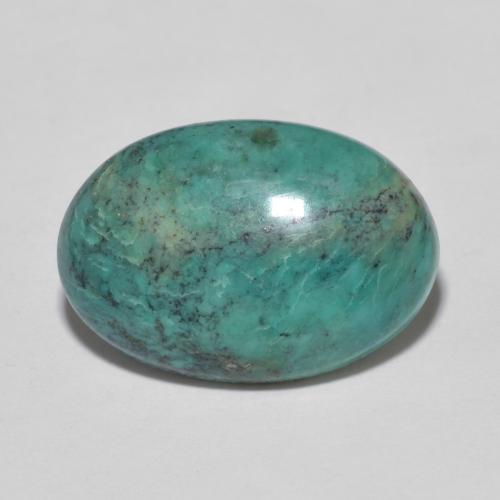 Turquesa turquesa natural 4,08ct, corte oval, opaco