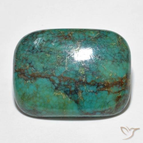 Turquesa Verde azulado Natural 13.24ct, Almofada, Opaco