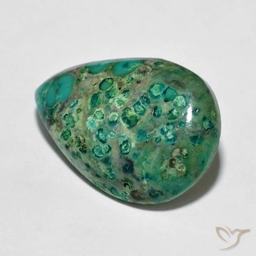 Turquesa turquesa natural 6,76ct, formato de pêra, opaco