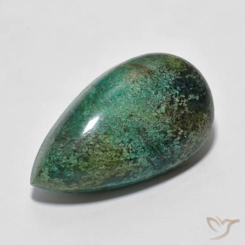 Turquesa Verde escuro azul Natural 8.44ct, Formato de pêra, Opaco