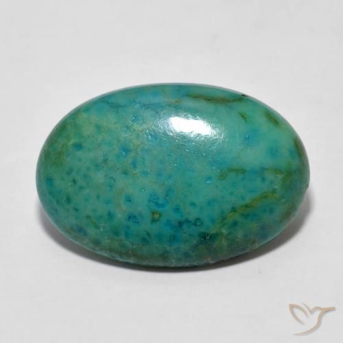 5.87ct Natural Electirc Blue Green Turquoise, Oval, Opaque