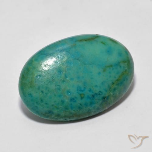Turquesa Electirc Blue Green Natural 5.87ct, oval, Opaco