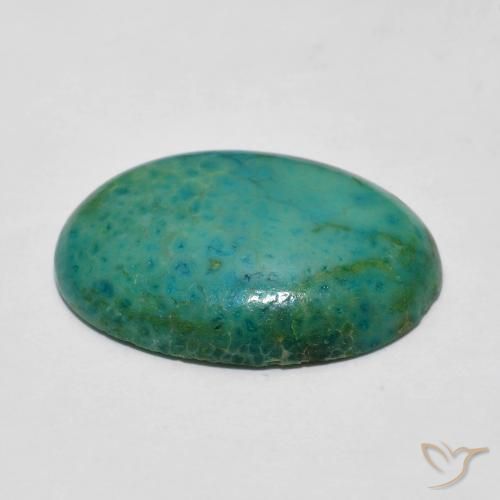 Turquesa Electirc Blue Green Natural 5.87ct, oval, Opaco