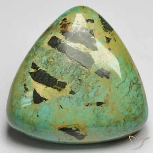 Turquesa verde natural 18,87ct, trillion, opaco
